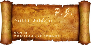 Peitli Jolán névjegykártya